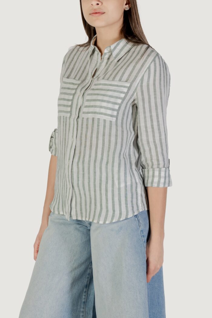 Camicia manica corta Street One striped shirtcollar Verde