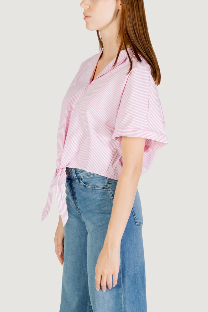 Camicia manica lunga Jacqueline de Yong jdymio s/s knot shirt wvn dia Rosa