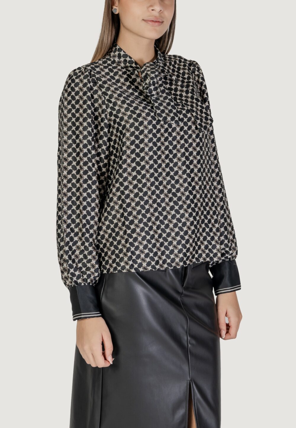 Camicia manica lunga Only onljane life l/s bow top ptm Nero - Foto 3