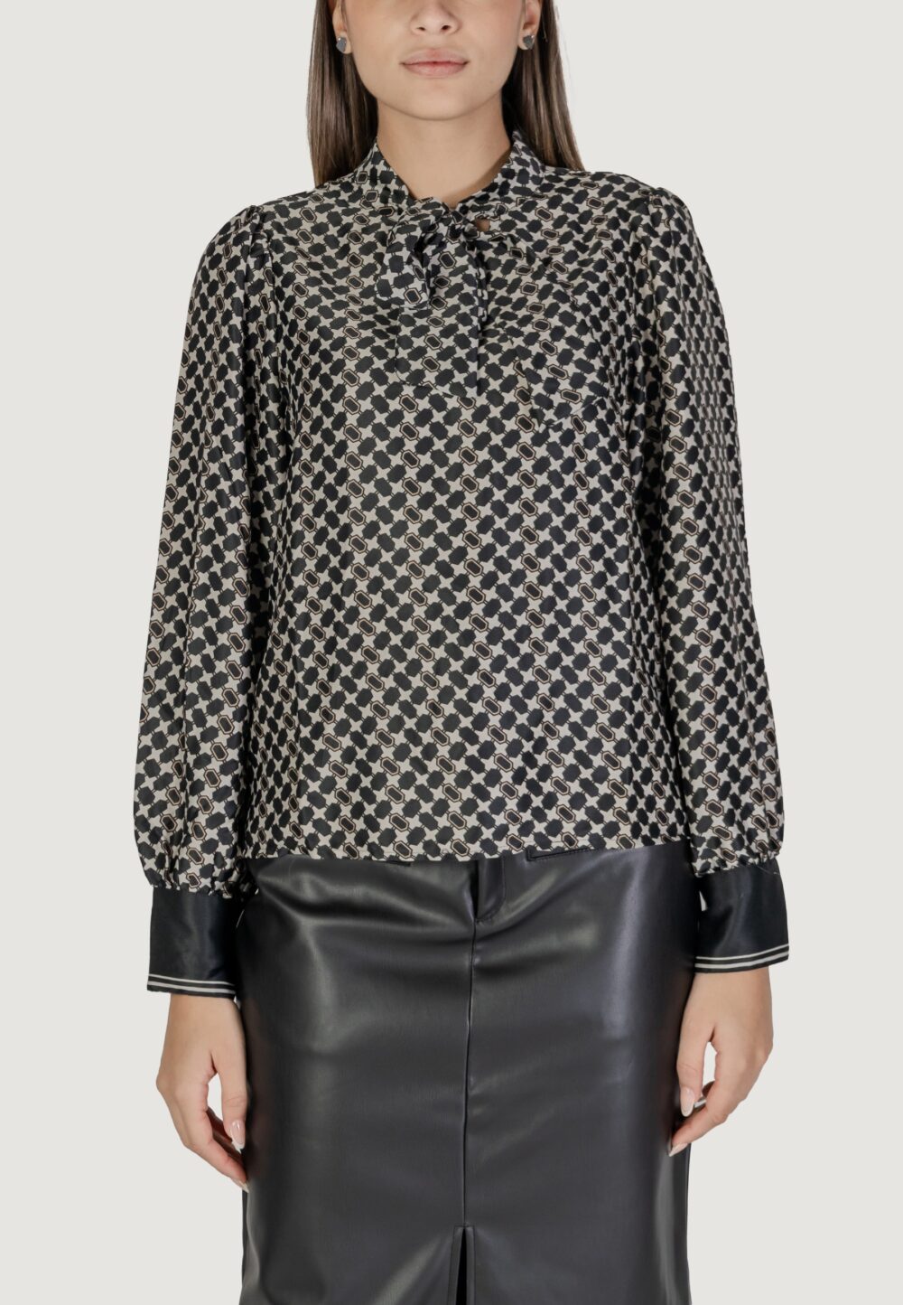 Camicia manica lunga Only onljane life l/s bow top ptm Nero - Foto 5