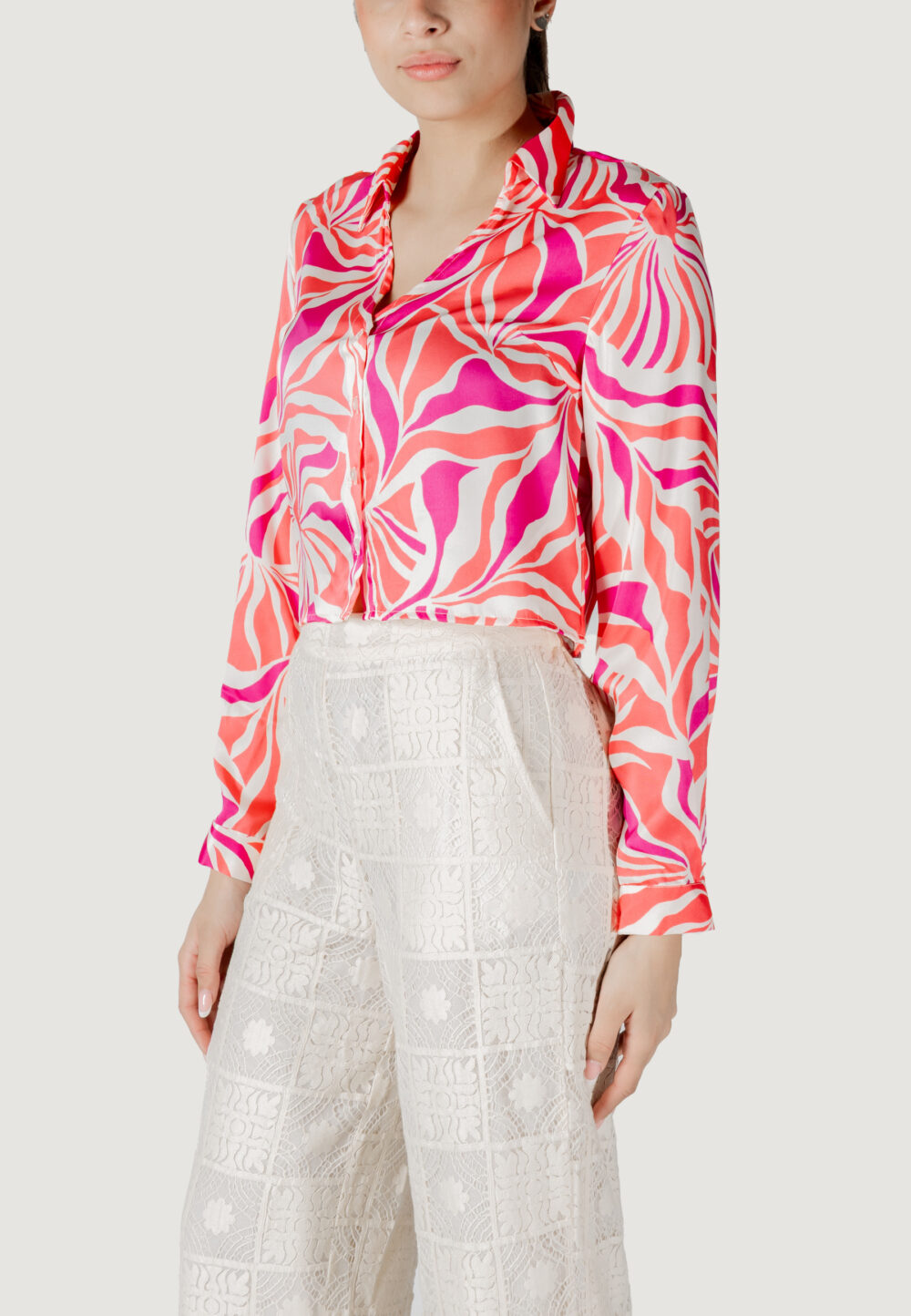 Camicia manica lunga Only onlpaula life l/s shirt ptm Rosa - Foto 4
