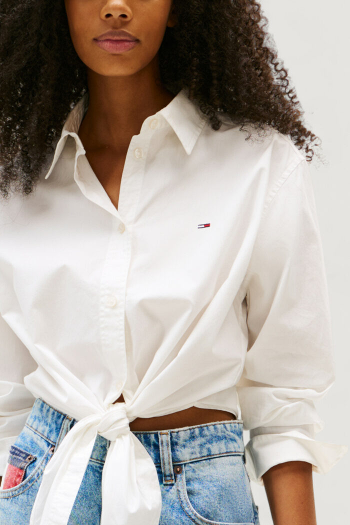 Camicia manica lunga Tommy Hilfiger Jeans tjw ls tie front shi Panna