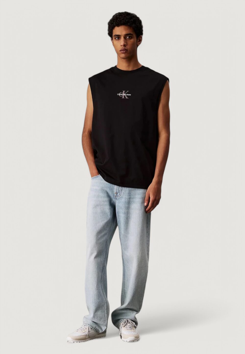Canotta Calvin Klein Jeans monologo sleeveless tee Nero - Foto 3