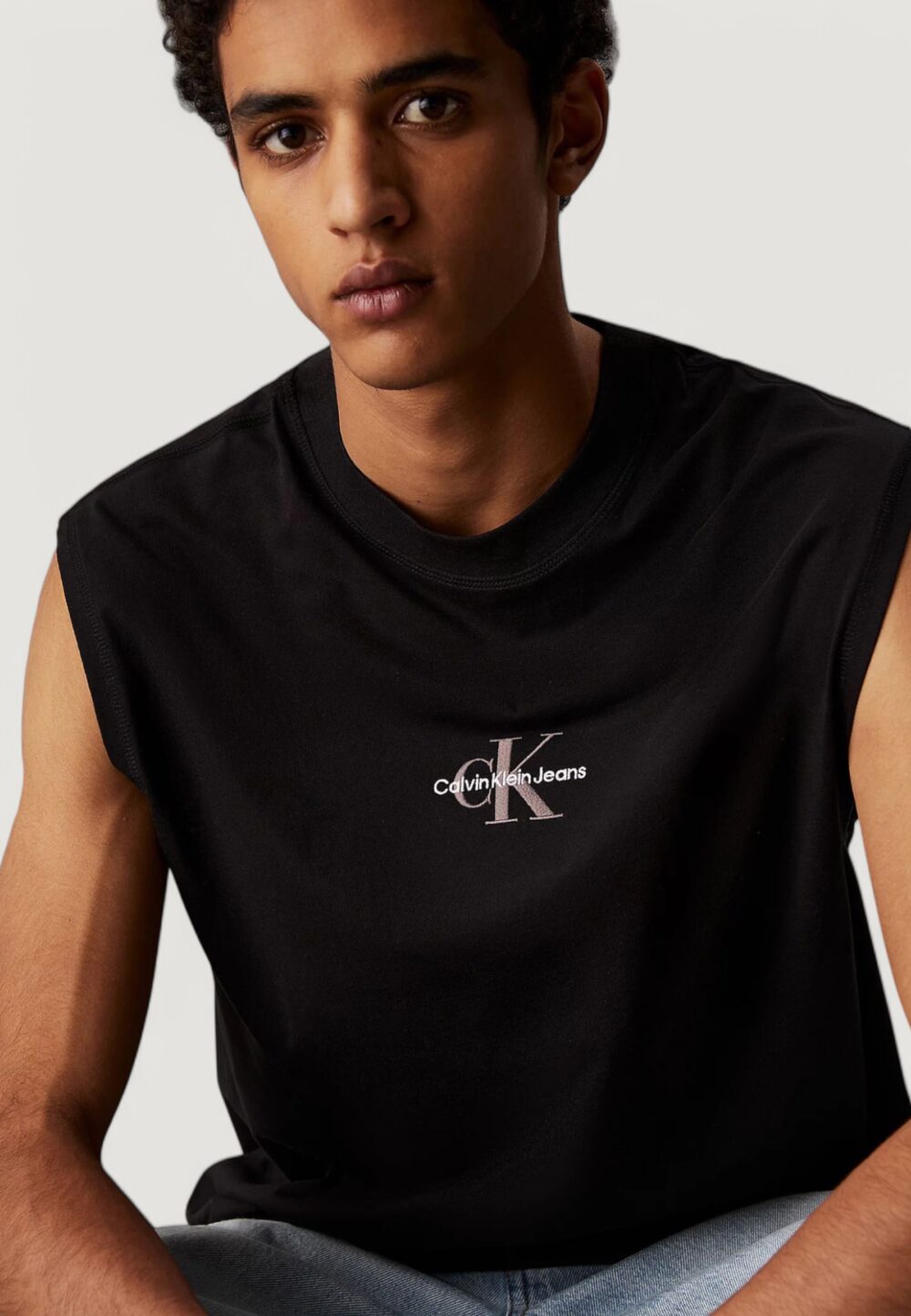 Canotta Calvin Klein Jeans monologo sleeveless tee Nero - Foto 2