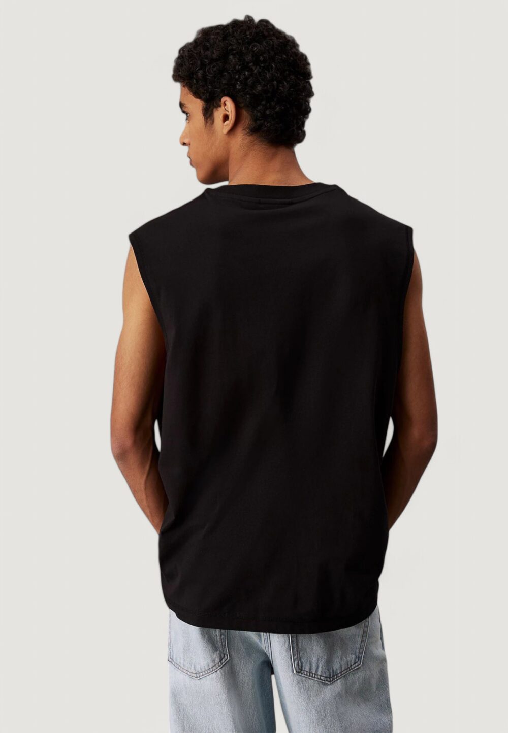 Canotta Calvin Klein Jeans monologo sleeveless tee Nero - Foto 4