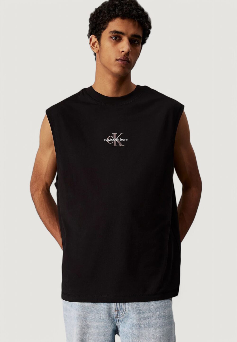 Canotta Calvin Klein Jeans monologo sleeveless tee Nero - Foto 1