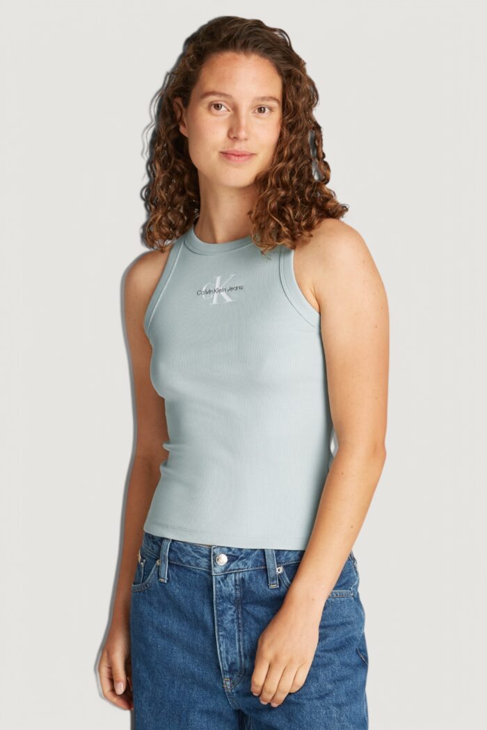 Canotta Calvin Klein Jeans monologo rib tank Tiffany