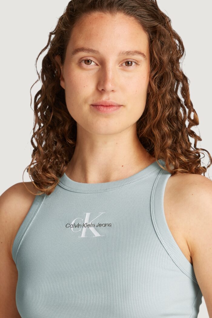 Canotta Calvin Klein Jeans monologo rib tank Tiffany