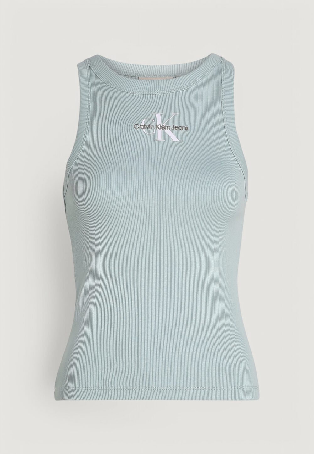 Canotta Calvin Klein Jeans monologo rib tank Tiffany - Foto 5