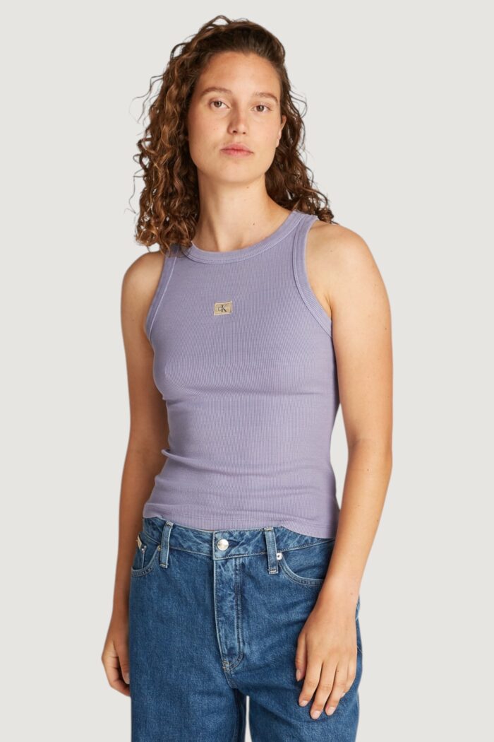 Canotta Calvin Klein Jeans washed woven label Viola