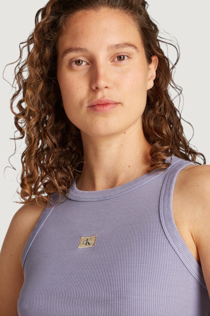 Canotta Calvin Klein Jeans washed woven label Viola