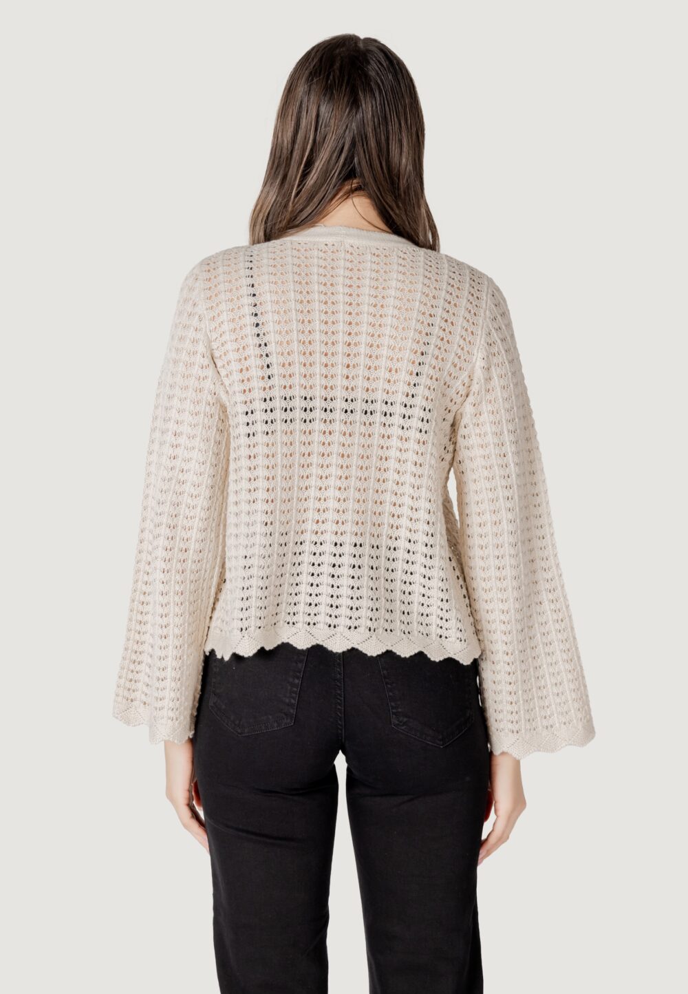 Cardigan Only onlasa ls structure Beige chiaro - Foto 4