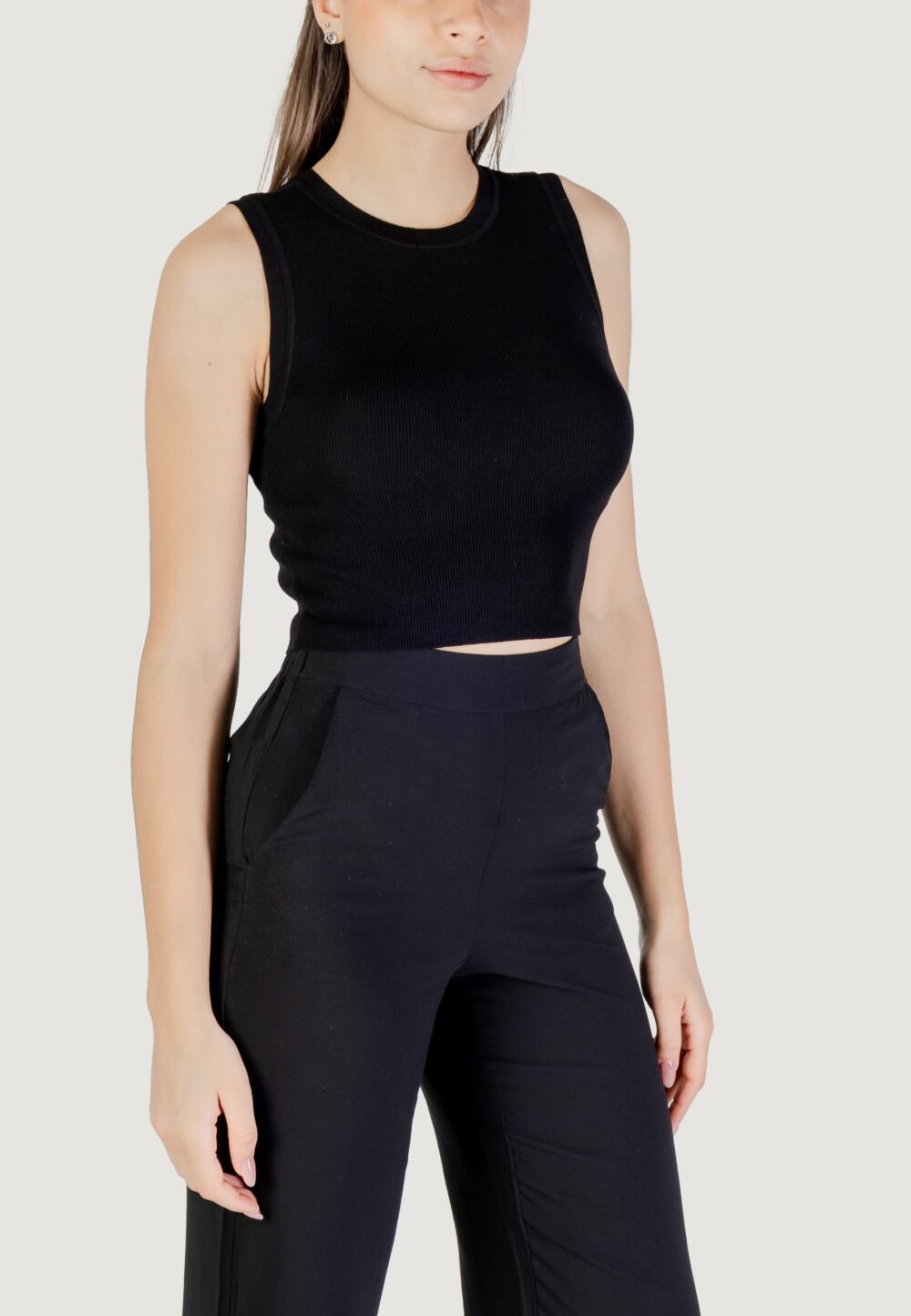 Maglia in filo manica corta Jacqueline de Yong jdycirkeline s/l crop top knt Nero - Foto 3
