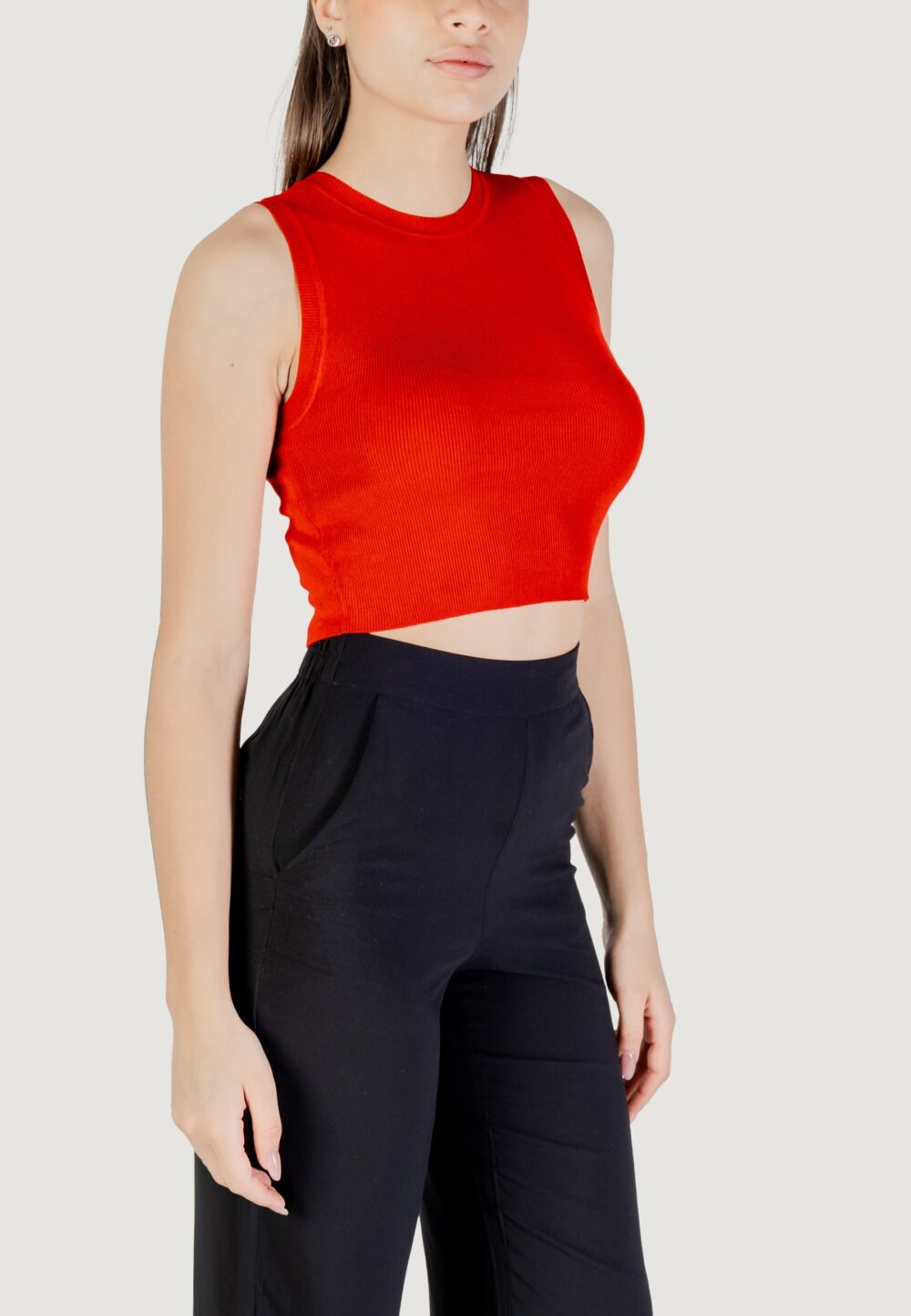 Maglia in filo manica corta Jacqueline de Yong jdycirkeline s/l crop top knt Rosso - Foto 3
