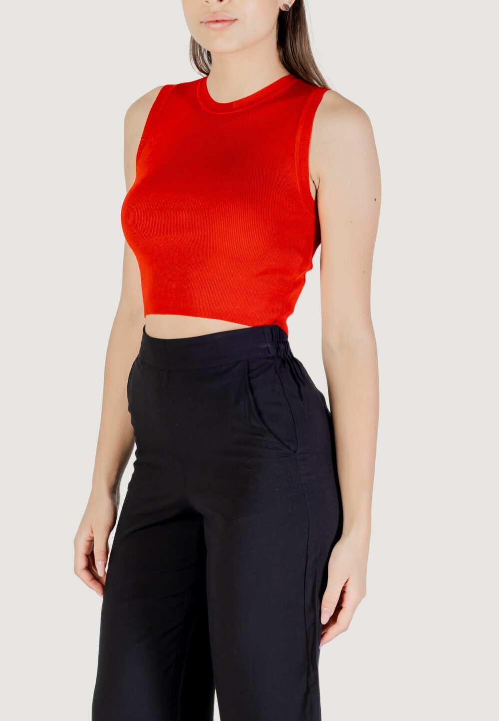 Maglia in filo manica corta Jacqueline de Yong jdycirkeline s/l crop top knt Rosso - Foto 4