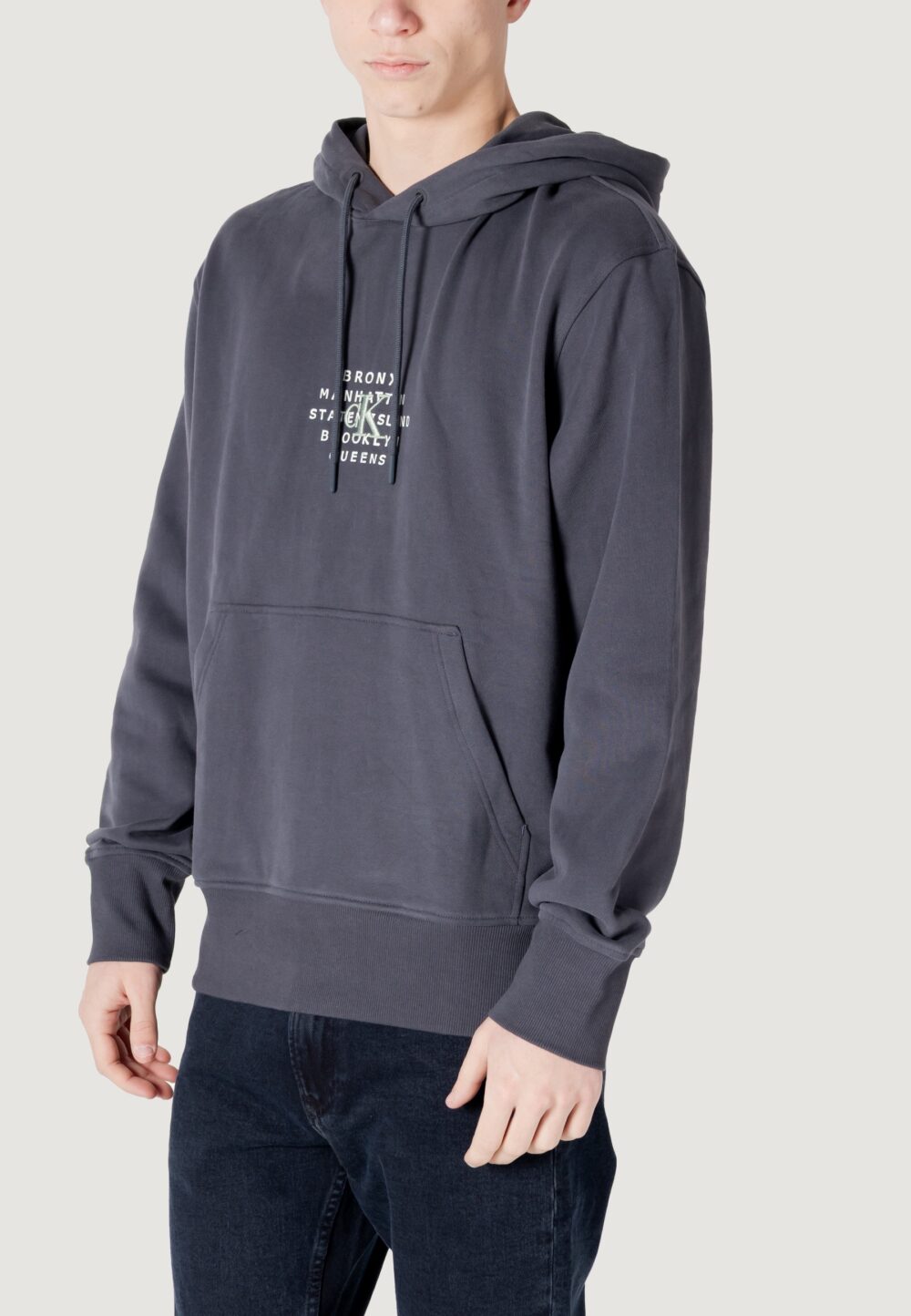 Felpa con cappuccio Calvin Klein Jeans nyc stamp graphic ho Antracite - Foto 2
