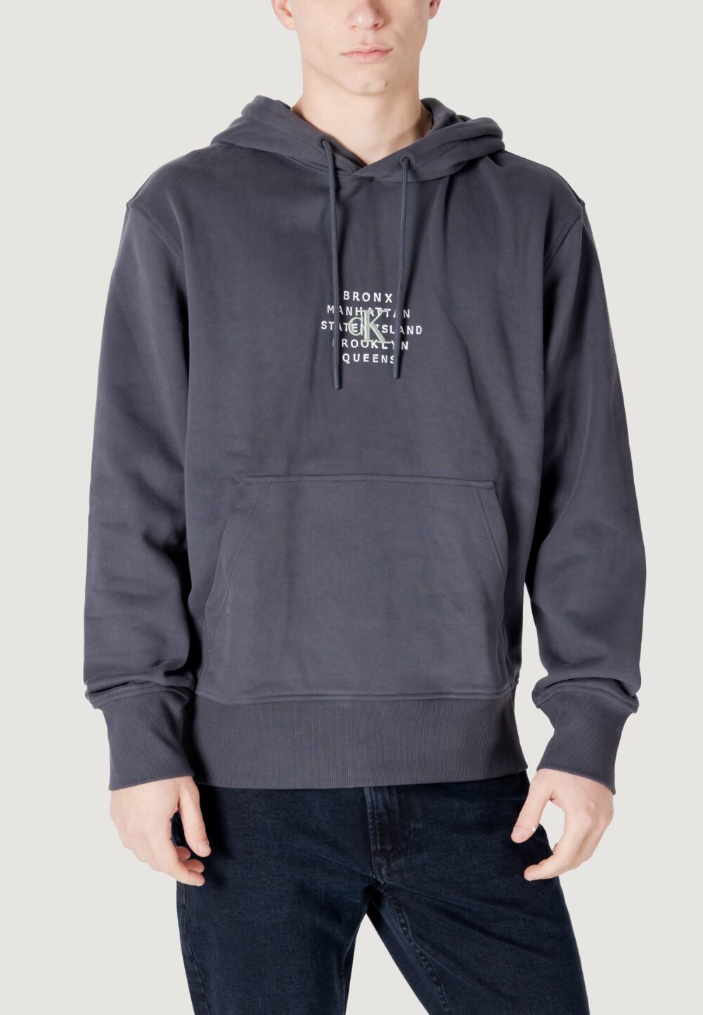 Felpa con cappuccio Calvin Klein Jeans nyc stamp graphic ho Antracite - Foto 5