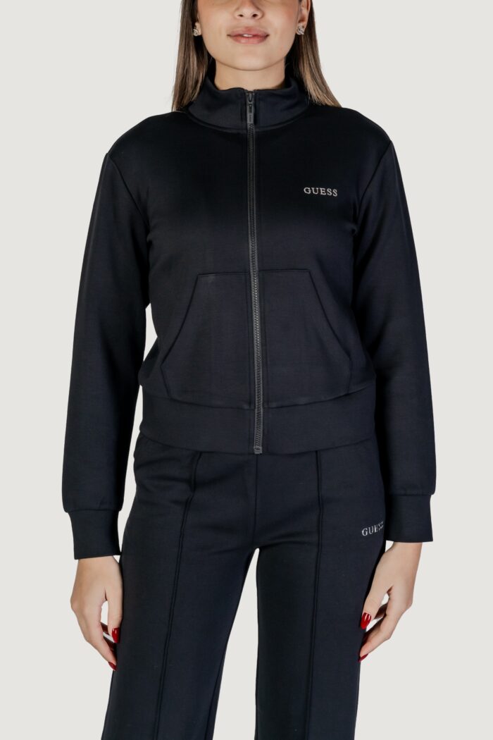 Felpa senza cappuccio Guess Active gelsey full zip Nero