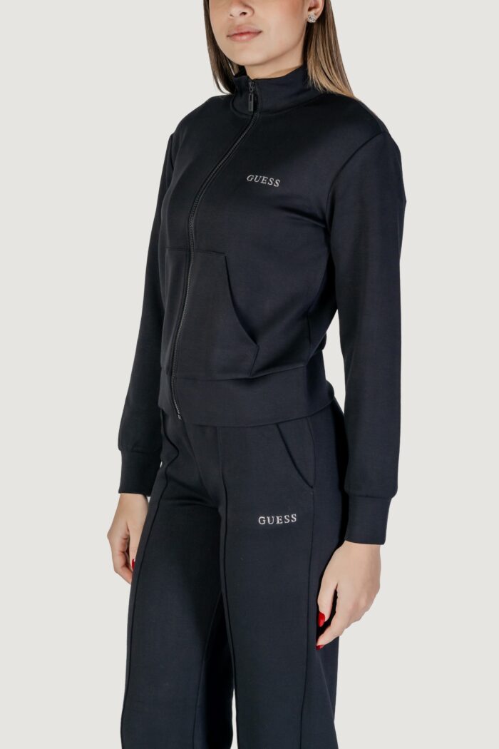 Felpa senza cappuccio Guess Active gelsey full zip Nero