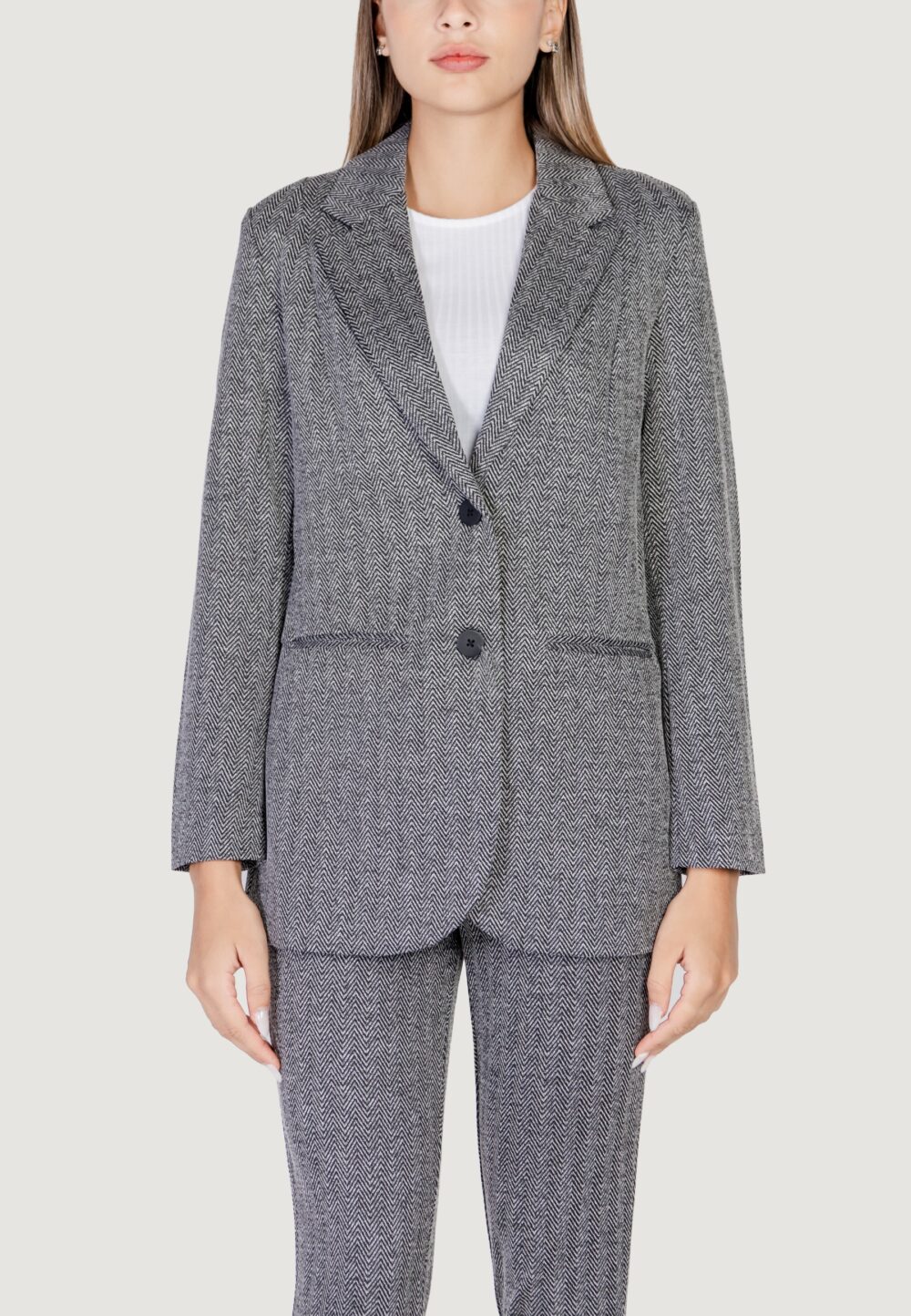 Giacca ICHI ihkate jacquard oversize Nero - Foto 1