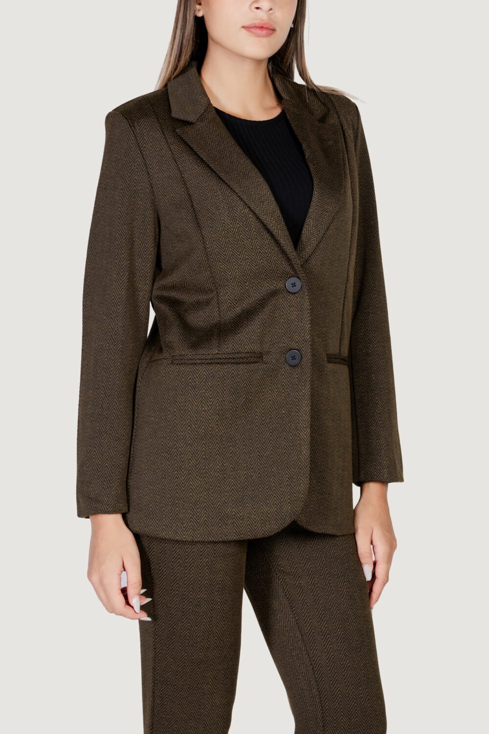 Giacca ICHI ihkate jacquard oversize Verde Oliva - Foto 4