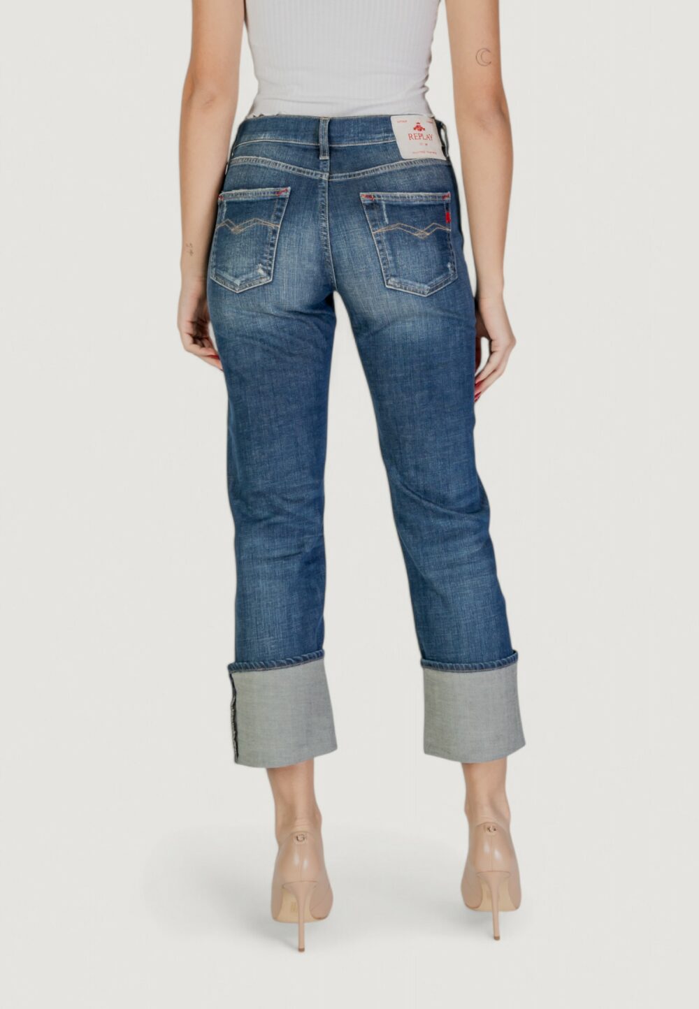 Jeans bootcut Replay Denim scuro - Foto 4