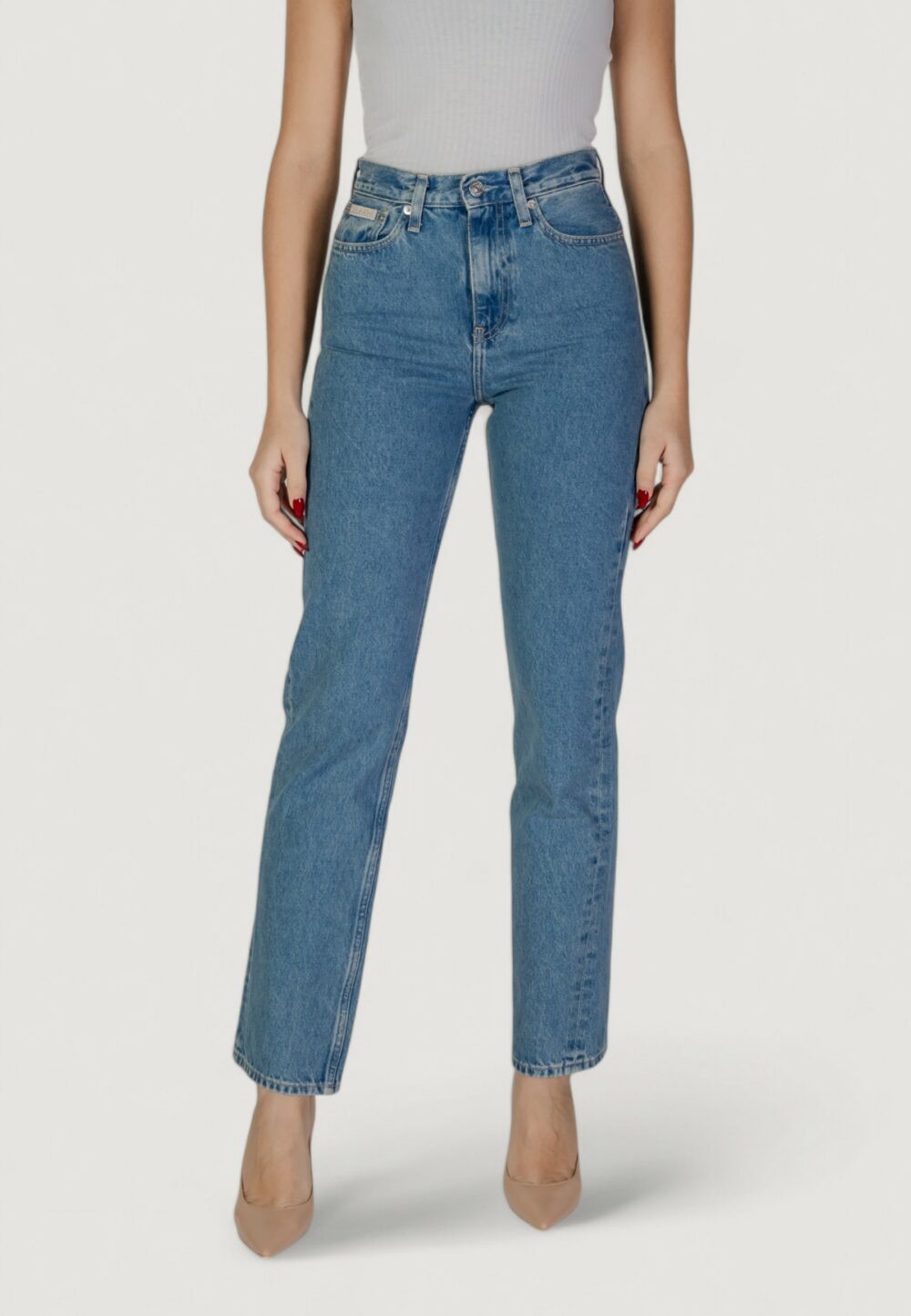 Jeans mom Calvin Klein Jeans high rise straight Denim - Foto 1