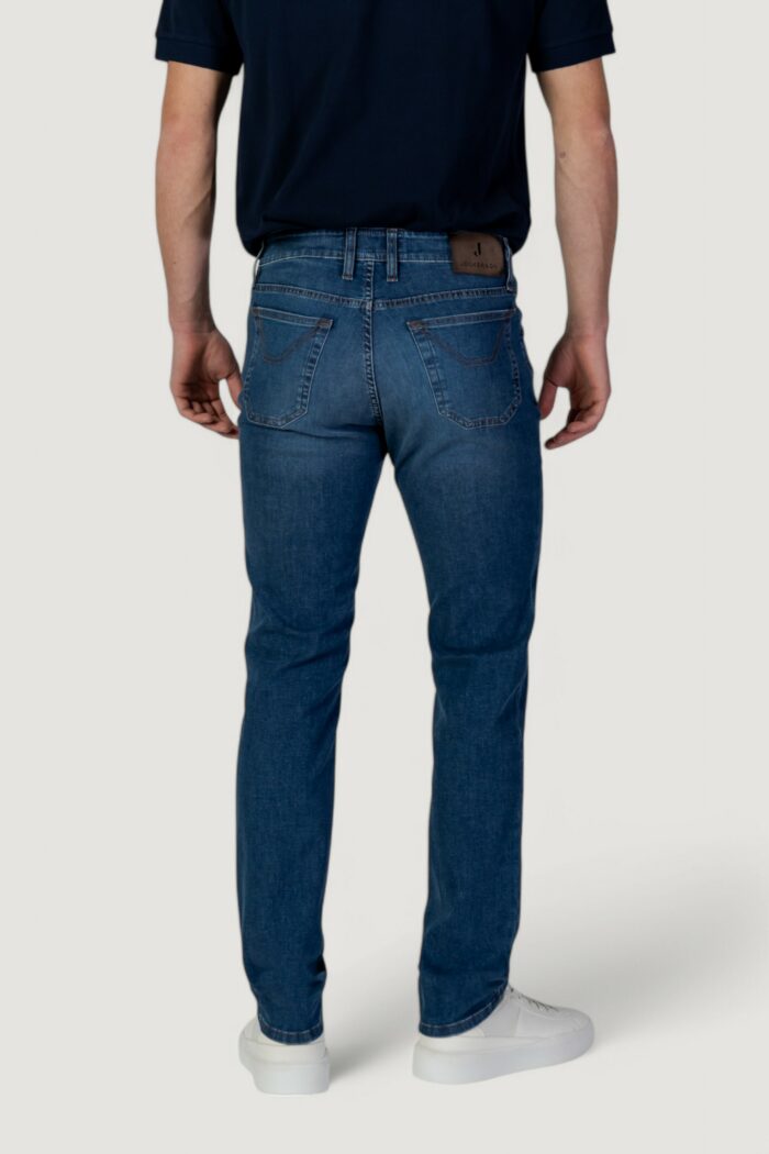 Jeans slim Jeckerson john 5 tasche toppa Blue Denim Scuro