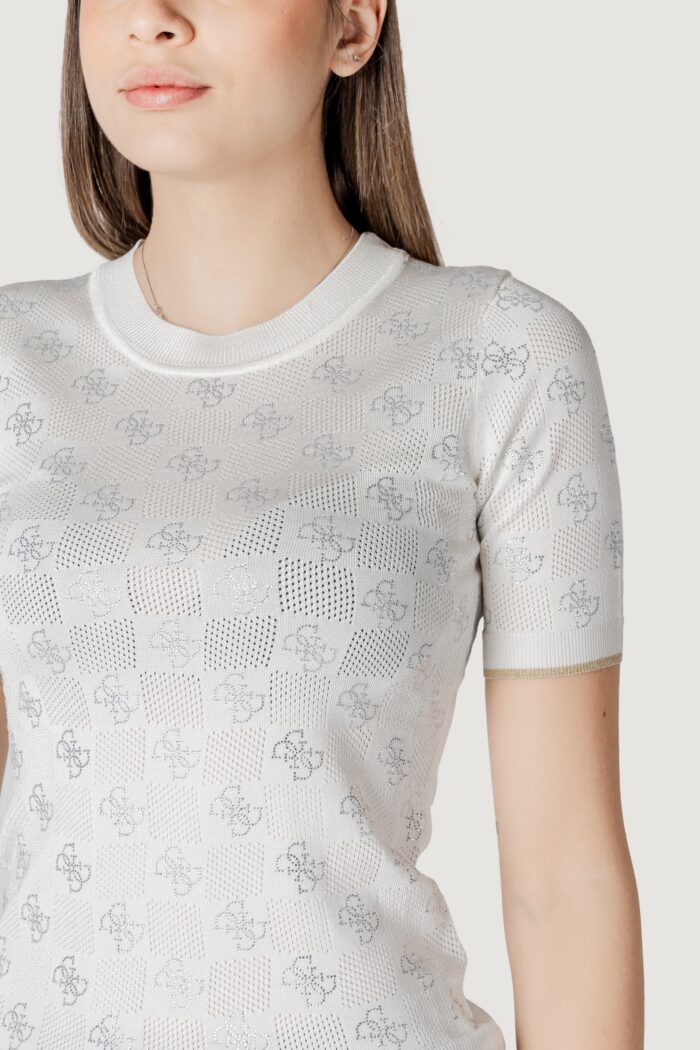 Maglia in filo manica corta Guess rosie 4g rn ss Bianco