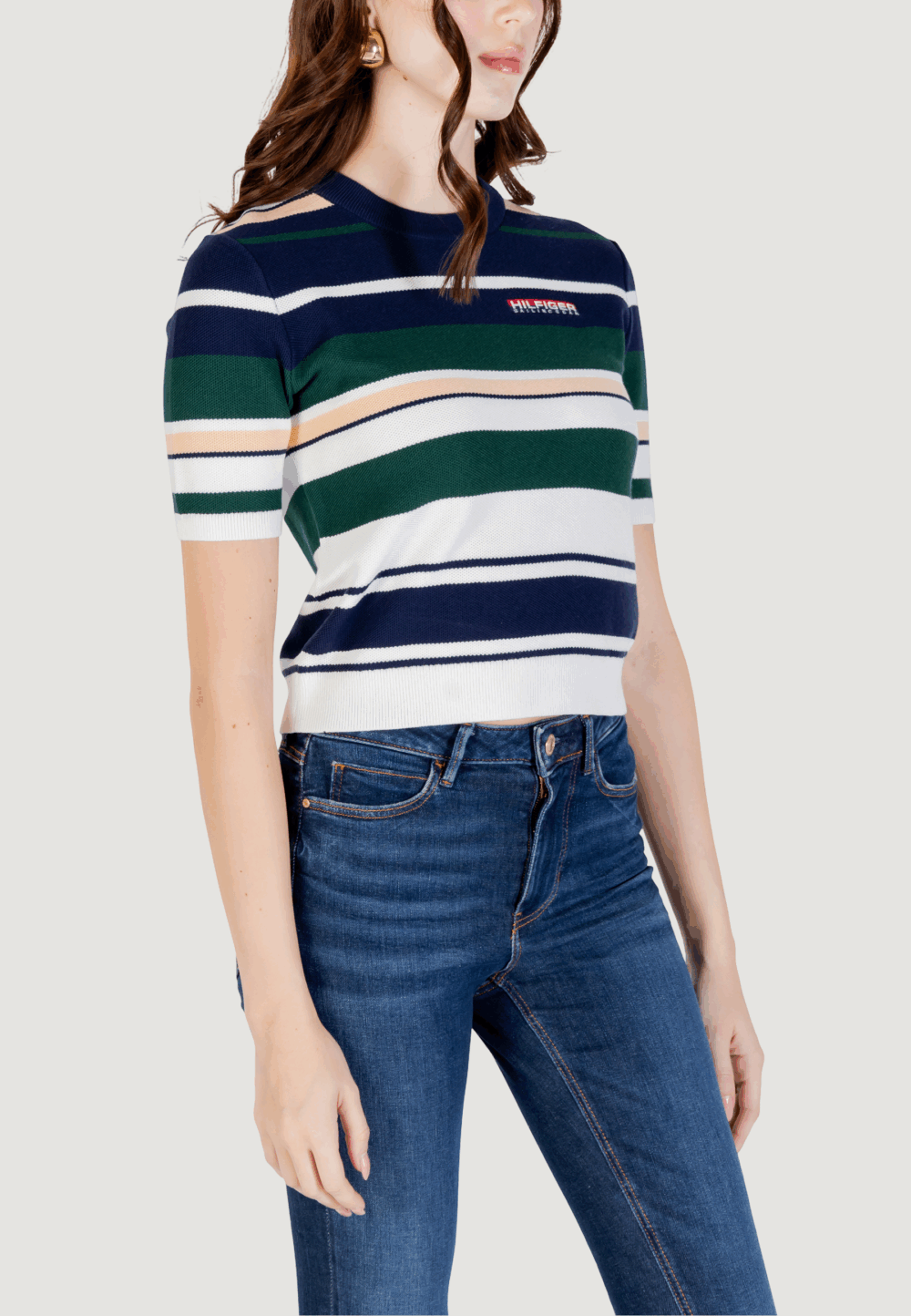 Maglia in filo manica corta Tommy Hilfiger sailing top mult Blu - Foto 3