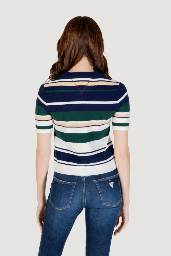 Maglia in filo manica corta Tommy Hilfiger sailing top mult Blu