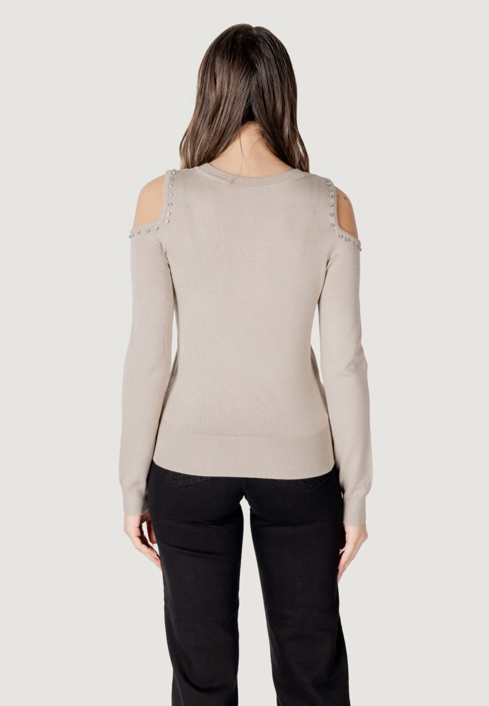Maglia Only onlgila ls o-neck bling cc knt Beige - Foto 4