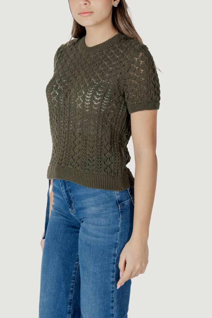 Maglia in filo manica corta Only onlsaga life ss o-neck cc knt Verde Oliva