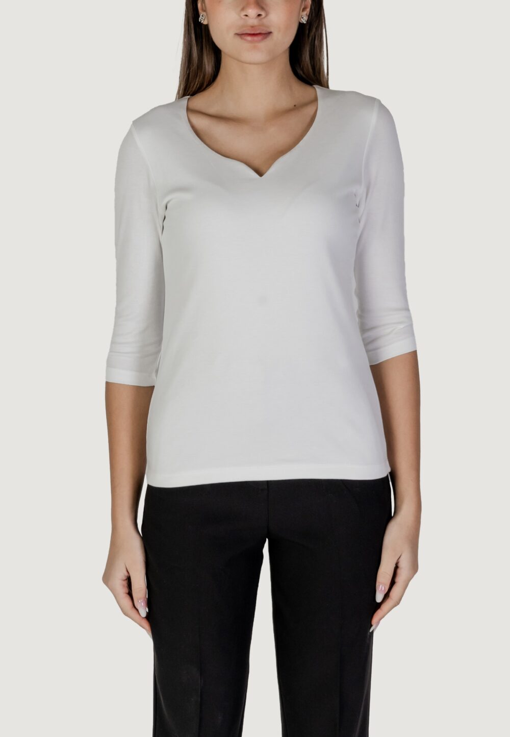 T-shirt Street One heart neck ada 3/ Bianco - Foto 1
