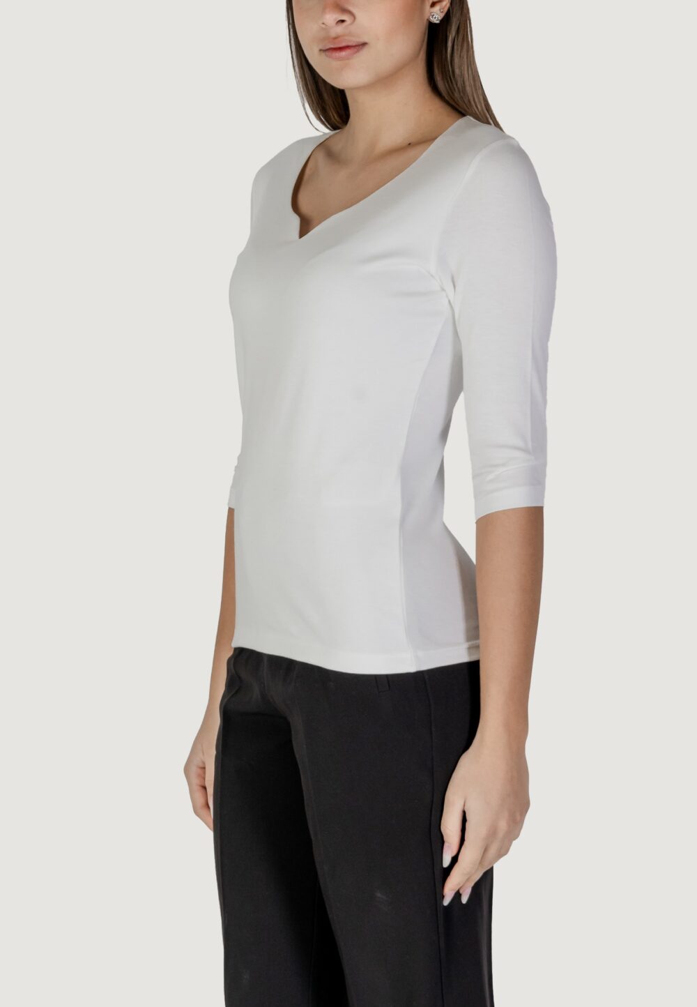 T-shirt Street One heart neck ada 3/ Bianco - Foto 2