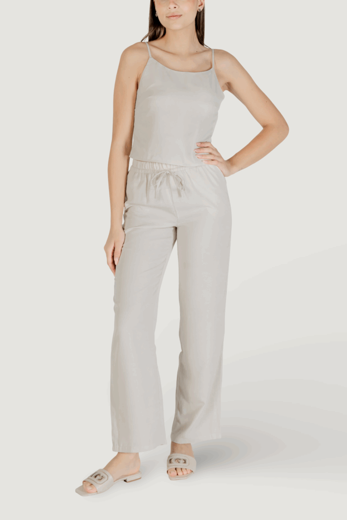 Pantaloni a palazzo Only onlthalia life hw string wvn Beige chiaro