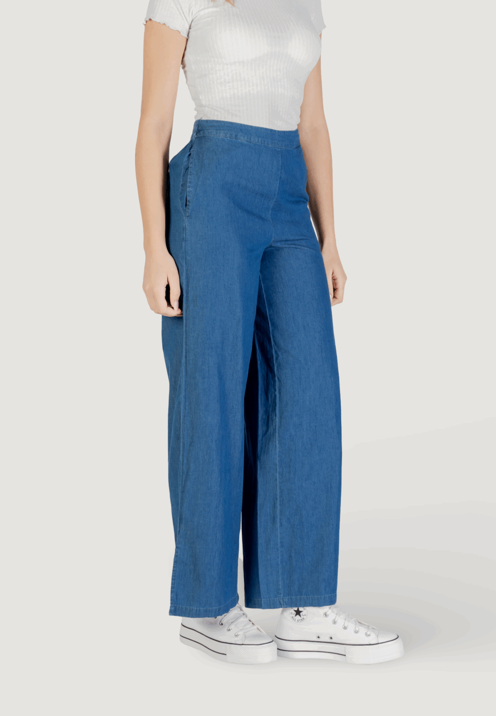 Pantaloni a palazzo Only onlnova azure chiara pant ptm Denim scuro - Foto 3