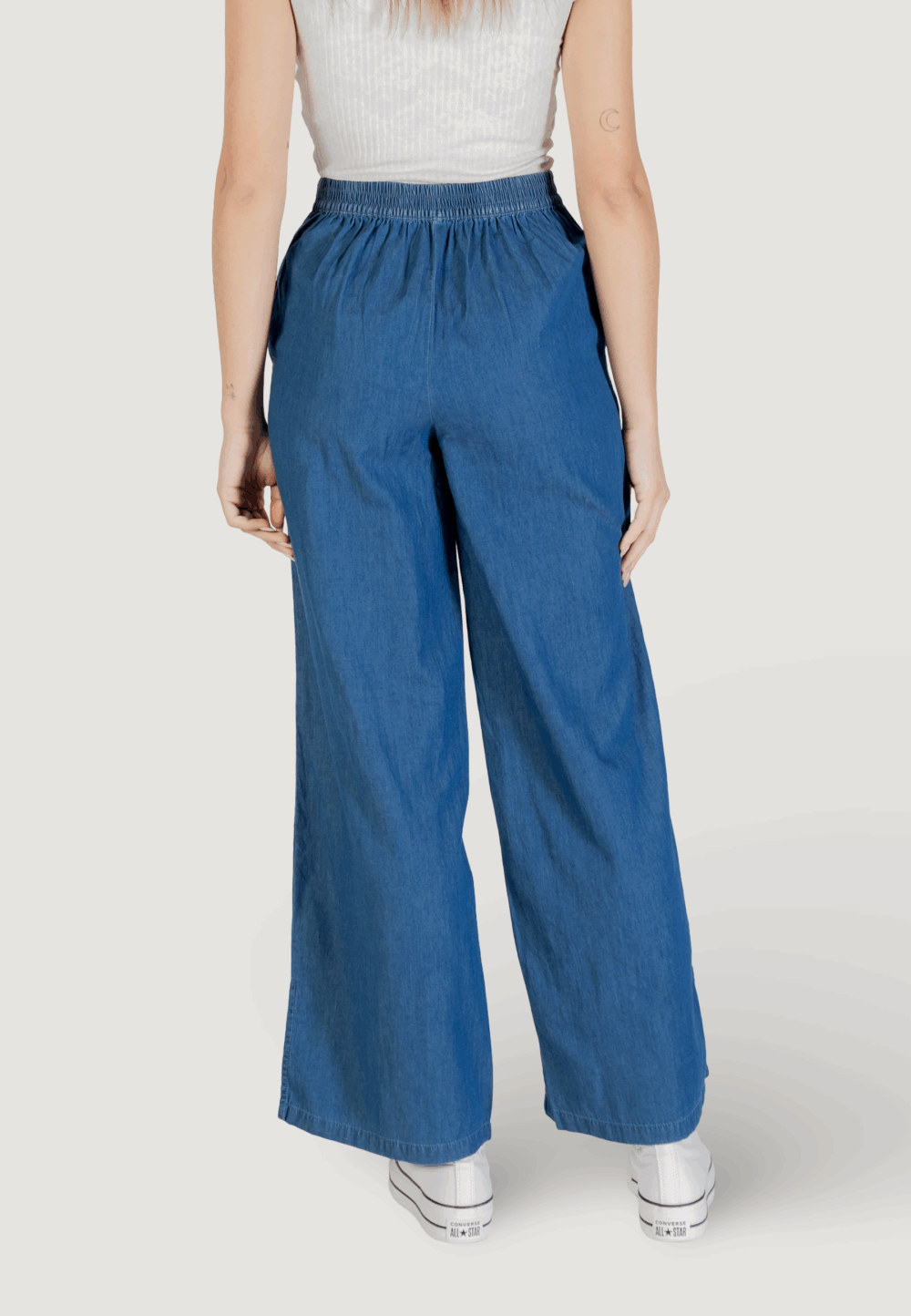 Pantaloni a palazzo Only onlnova azure chiara pant ptm Denim scuro - Foto 4