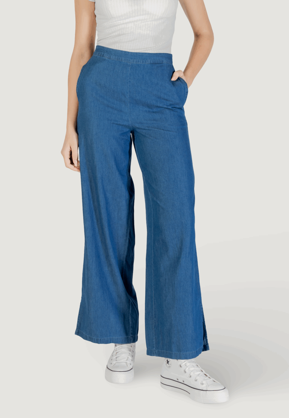 Pantaloni a palazzo Only onlnova azure chiara pant ptm Denim scuro - Foto 5
