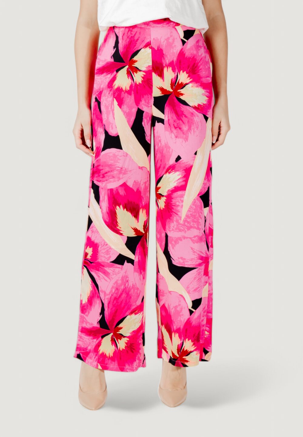 Pantaloni a palazzo Only onlalma life vis palazzo pant aop ptm Fuxia - Foto 1