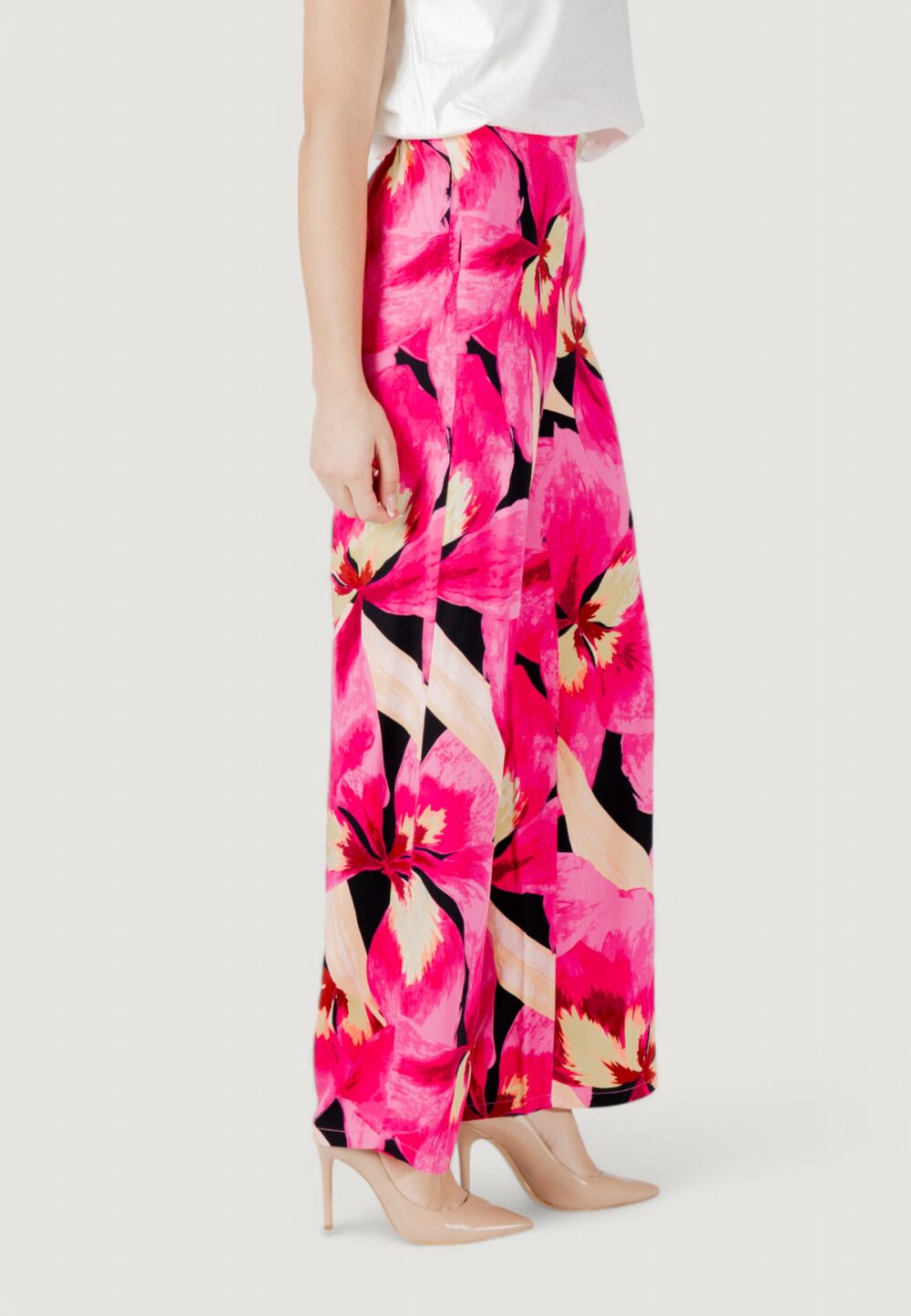 Pantaloni a palazzo Only onlalma life vis palazzo pant aop ptm Fuxia - Foto 3