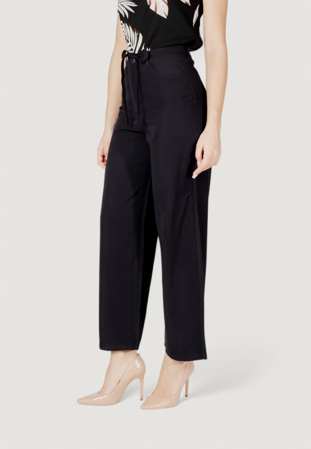 Pantaloni a palazzo Only onlbleecker aris life mw pant cc wvn Nero - Foto 2
