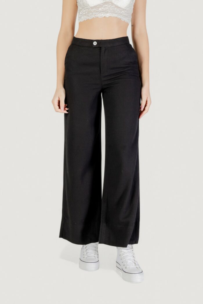 Pantaloni a palazzo Only onlcaro hw linen bl wide pant cc pnt Nero
