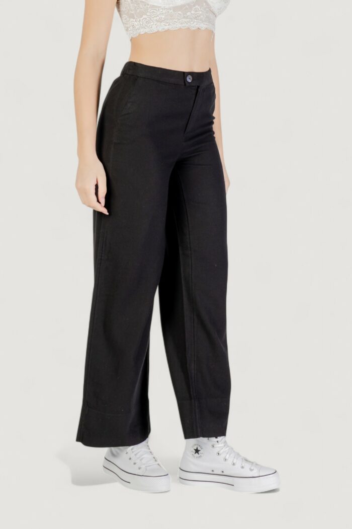 Pantaloni a palazzo Only onlcaro hw linen bl wide pant cc pnt Nero