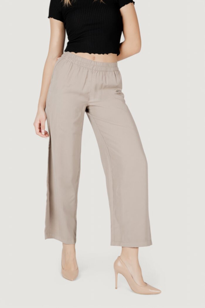 Pantaloni a palazzo Only onlaris life hw pull-up pant cc wvn Taupe