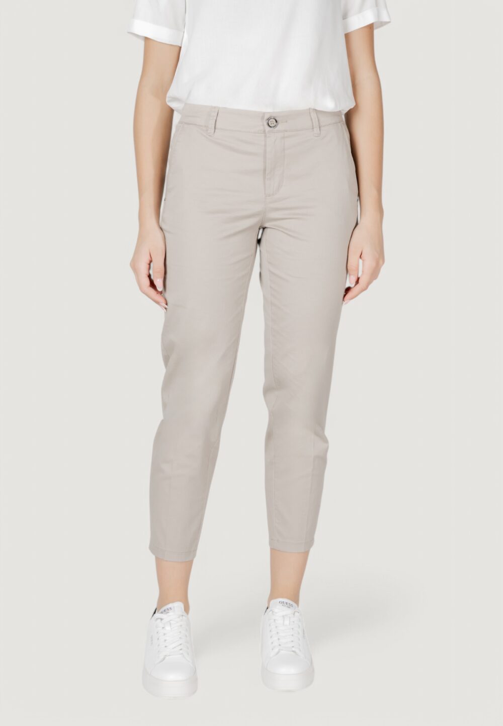 Pantaloni a sigaretta Street One qr chino peach twill co/ea Beige chiaro - Foto 1