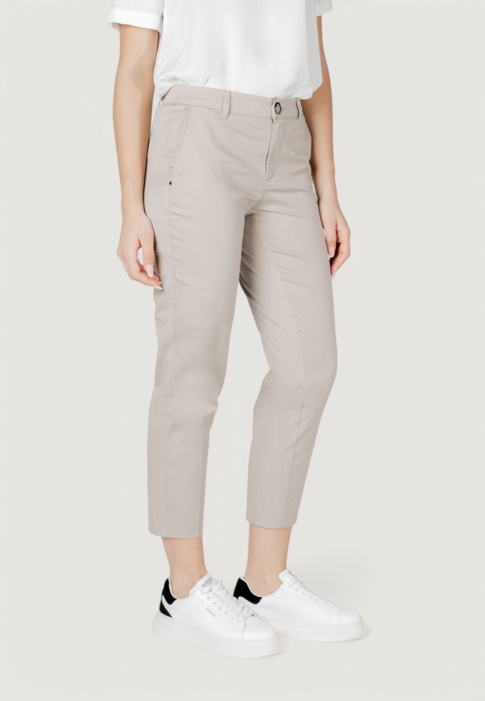 Pantaloni a sigaretta Street One qr chino peach twill co/ea Beige chiaro - Foto 3