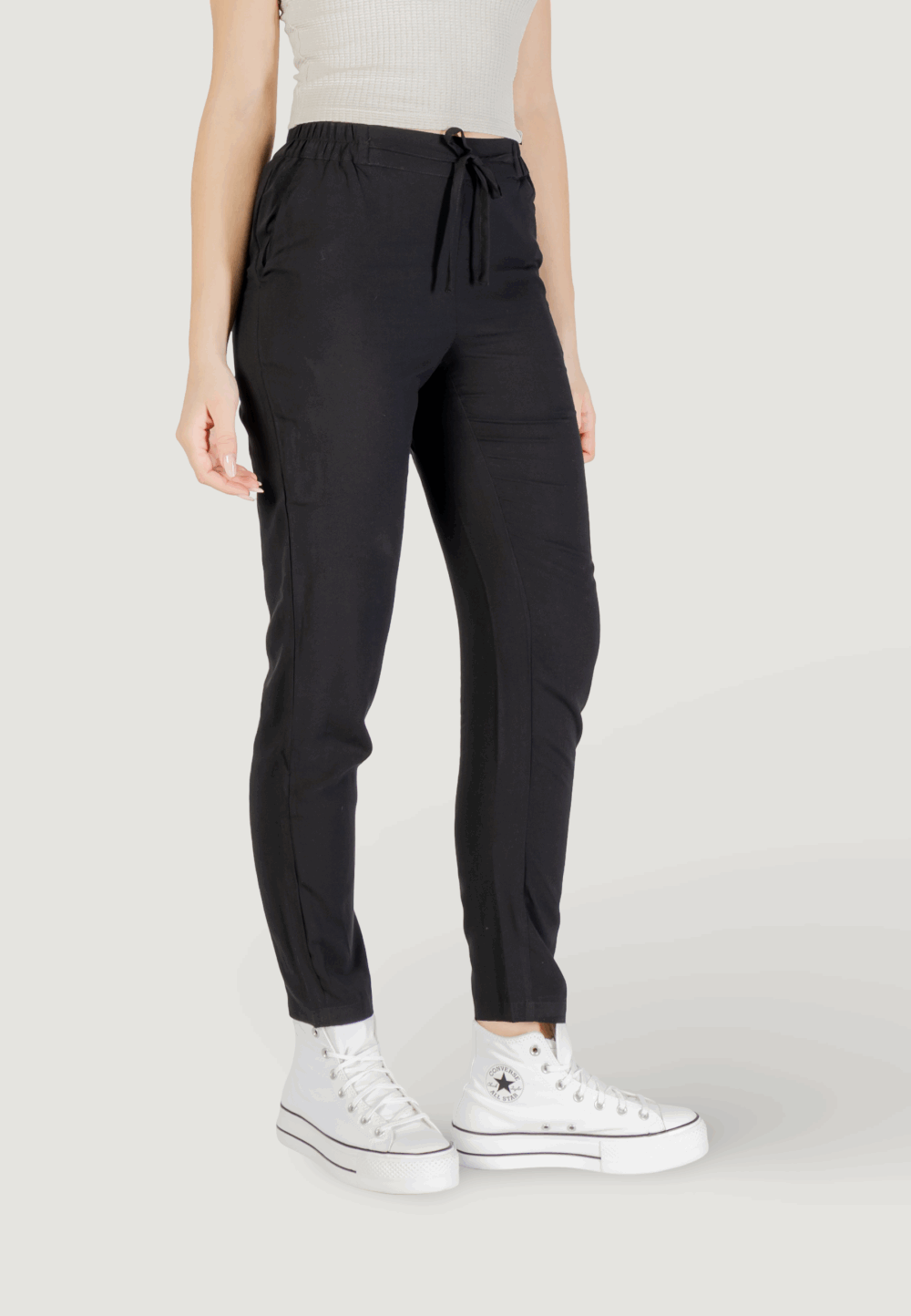 Pantaloni a sigaretta Vero Moda vmeasy joy nw loose wvn ga Nero - Foto 3