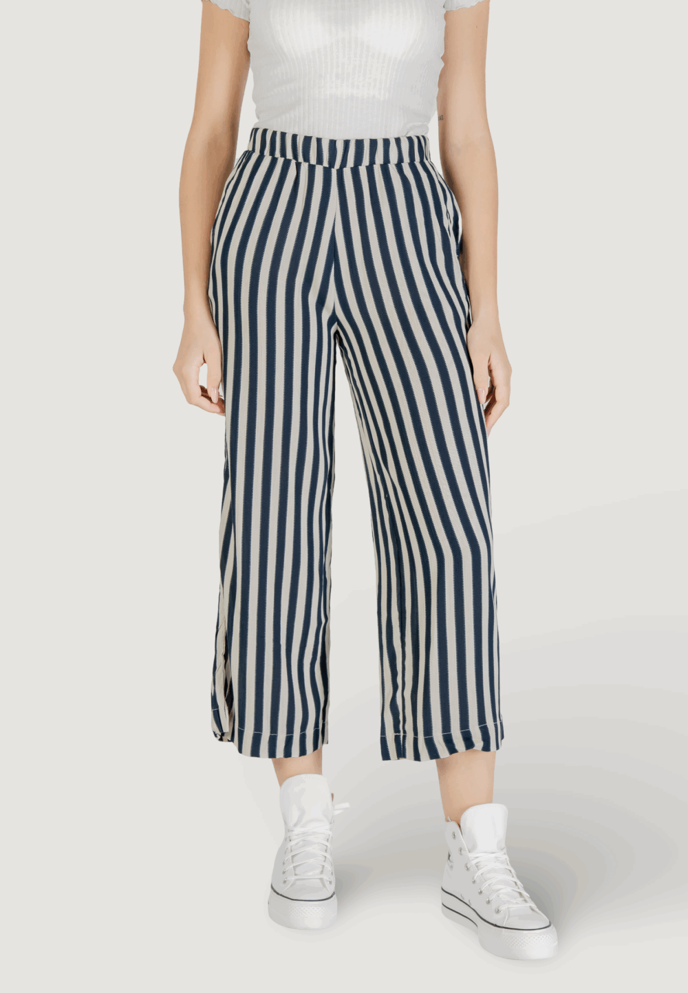 Pantaloni cropped ICHI ihmarrakech aop pa7 Blu - Foto 1