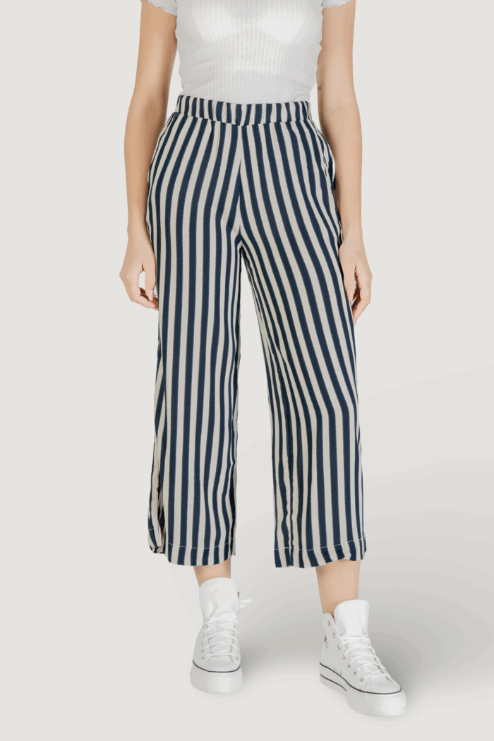 Pantaloni cropped ICHI ihmarrakech aop pa7 Blu